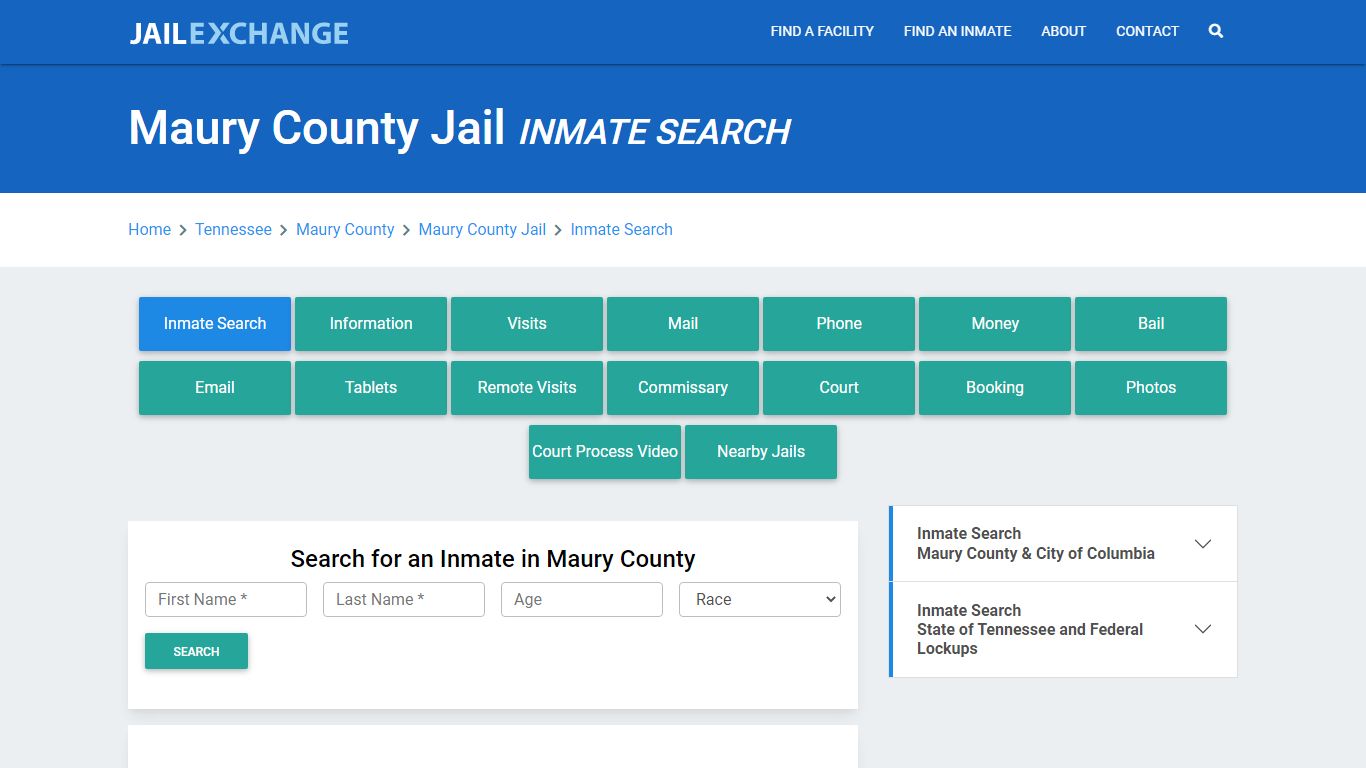 Maury County Jail, TN Inmate Search: Roster & Mugshots - Jail Exchange