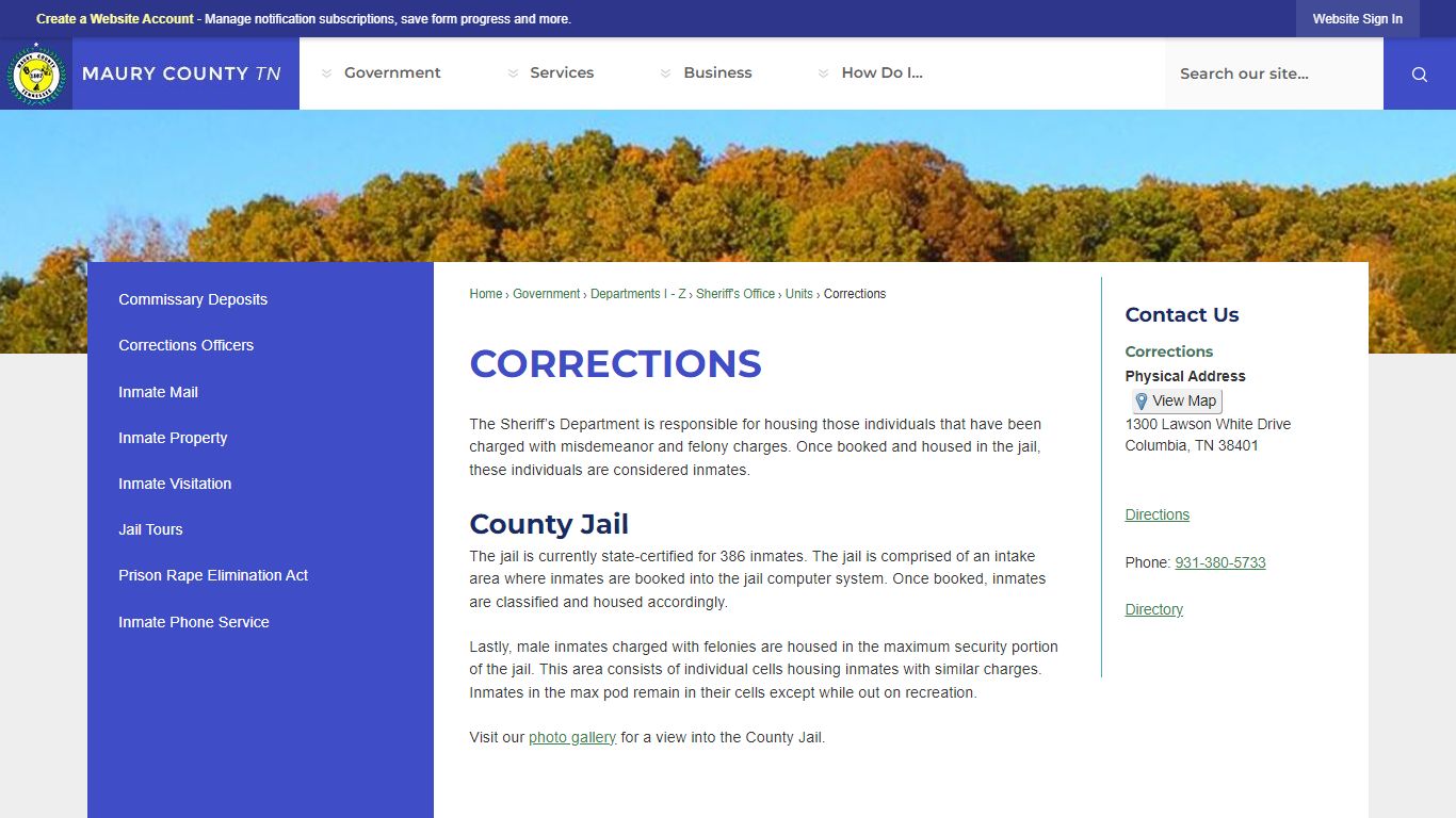 Corrections | Maury County, TN